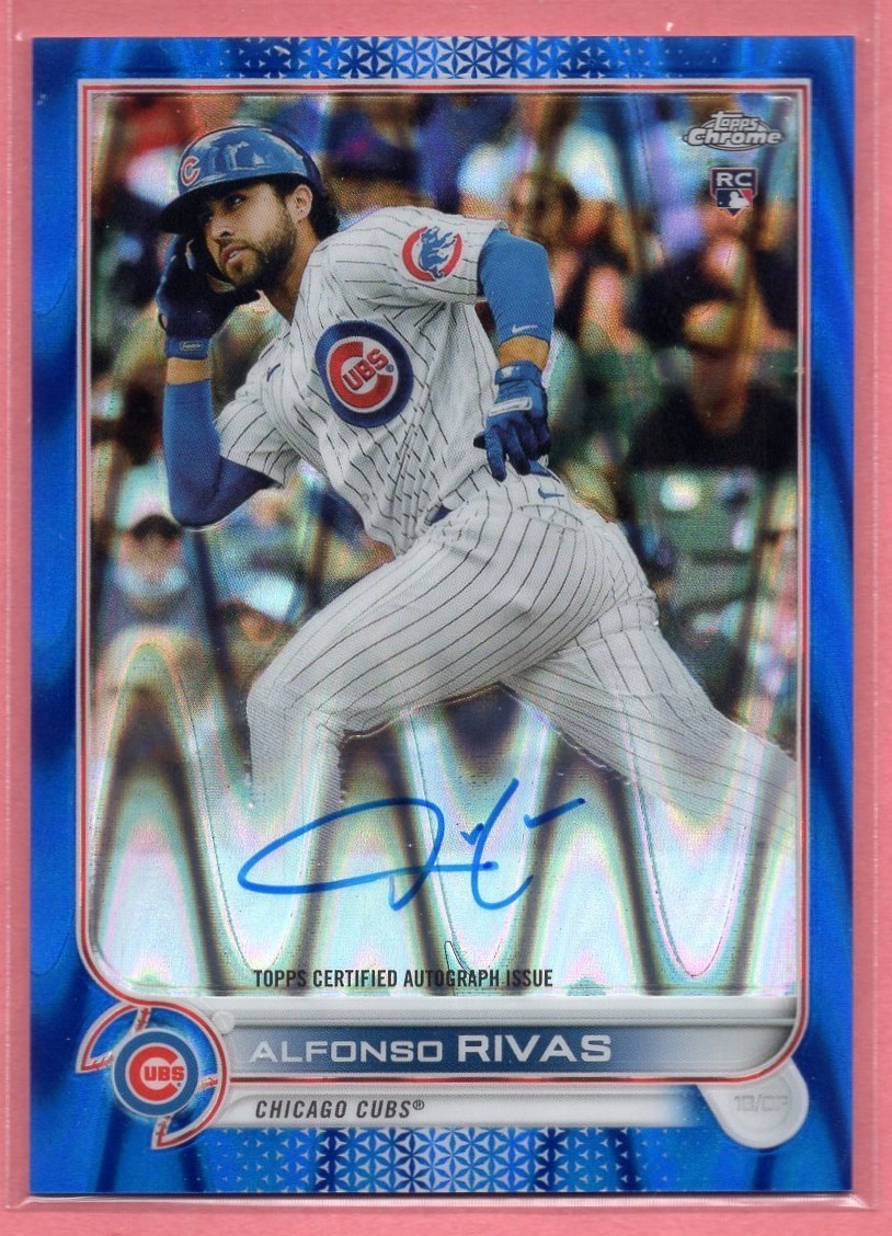 2022 Topps Chrome Rookie Blue Refractor 042/150 Alfonso Rivas #RA-AR Auto