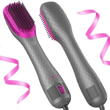 3 in 1 Hair Dryer Brush Straightener 1200W Negative Ionic Hot Air Brush One S...