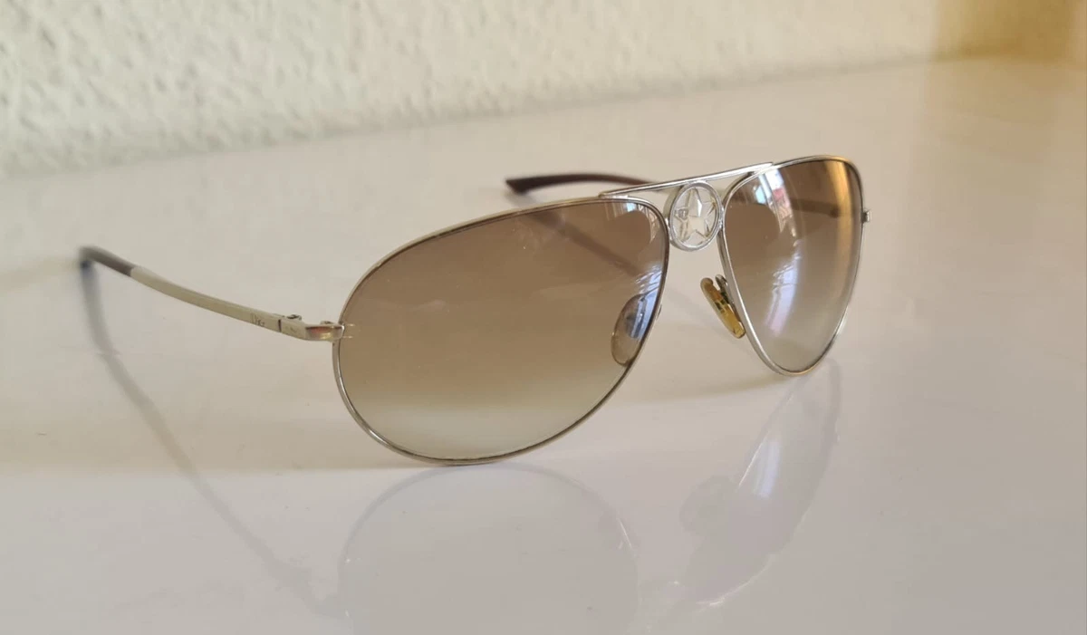 Dior Diorevolution Aviator Sunglasses Silver Gold Frame Black Lens CSA2K 58mm DIOR - CSA2K main image 2