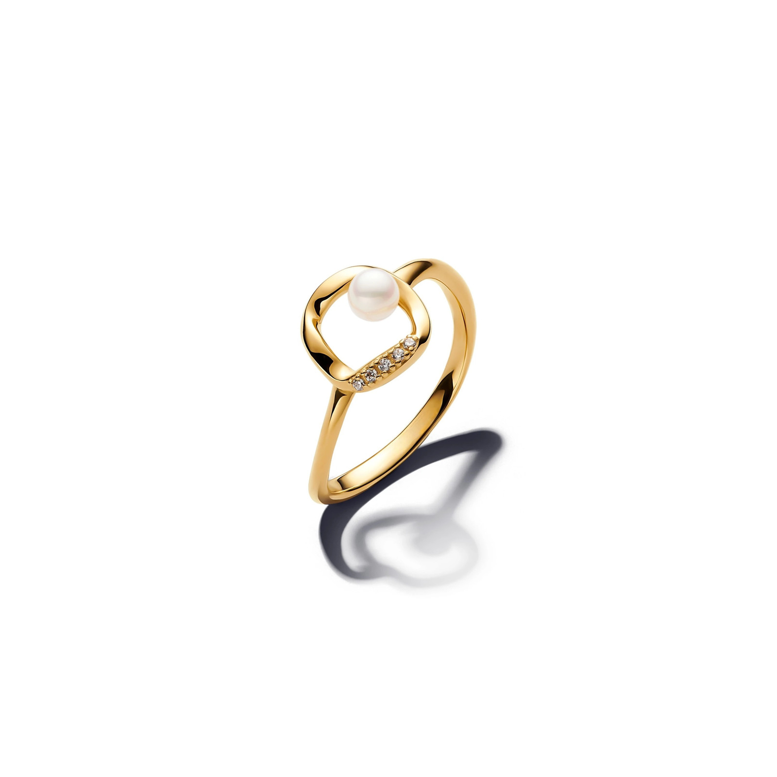 Sterling Silver Ring 925 Gold Plated Geometric Pearl Heart Womens Size 6-9