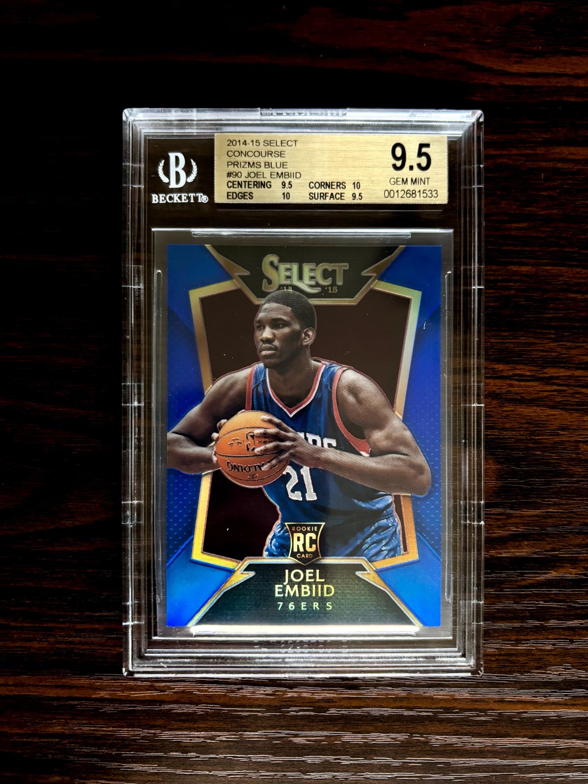 2014 Panini Select Joel Embiid Concourse Blue Prizm #90 /249 BGS 9.5 Rookie RC