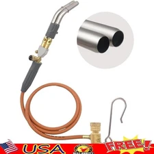 Double Heads Mapp Gas Torch Turbo 5ft Hose 2860F Brass Tip Soldering Welding New