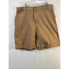 Carhartt Mens Original Fit Brown Canvas Carpenter Work Utility Shorts 38 #1696
