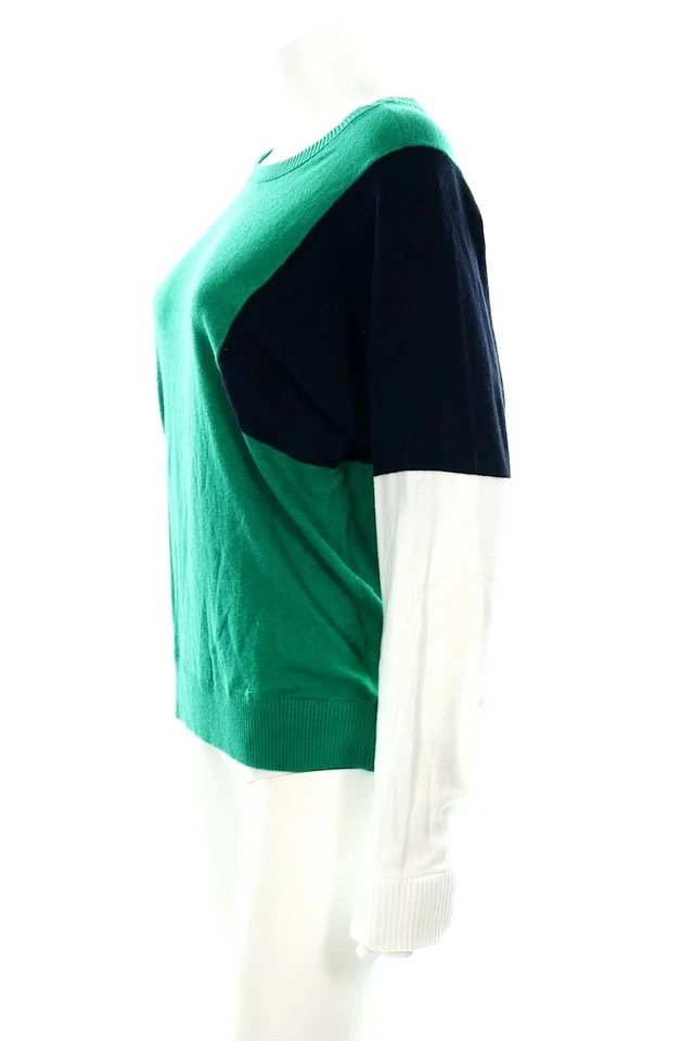 Suéter Pullover Michael Kors Tejido en Bloques de Color Verde Talla X-Grande Foto 2 de 3