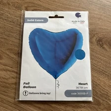 Blue Heart Shape Foil Helium Giant Balloon 91cm / 36 in