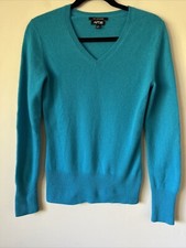 APT. 9 Soft 100 Cashmere V-neck Sweater Top Size Small Knit Bright Blue
