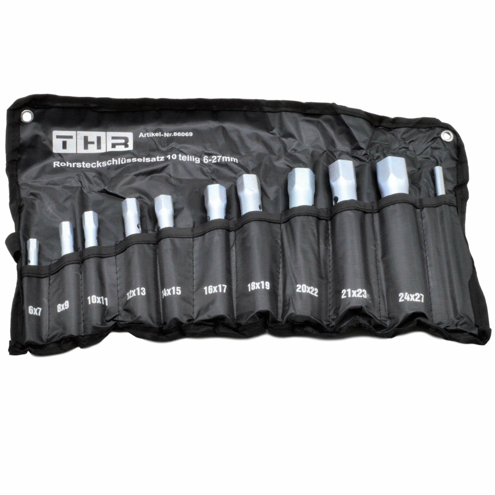 Chiave a tubo, set da 10 pezzi, 6-27 mm in borsa arrotolabile (Z7i)