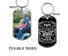 Your Custom Photo Papa Father's Day Key Chain Charm Personalized Picture Charm