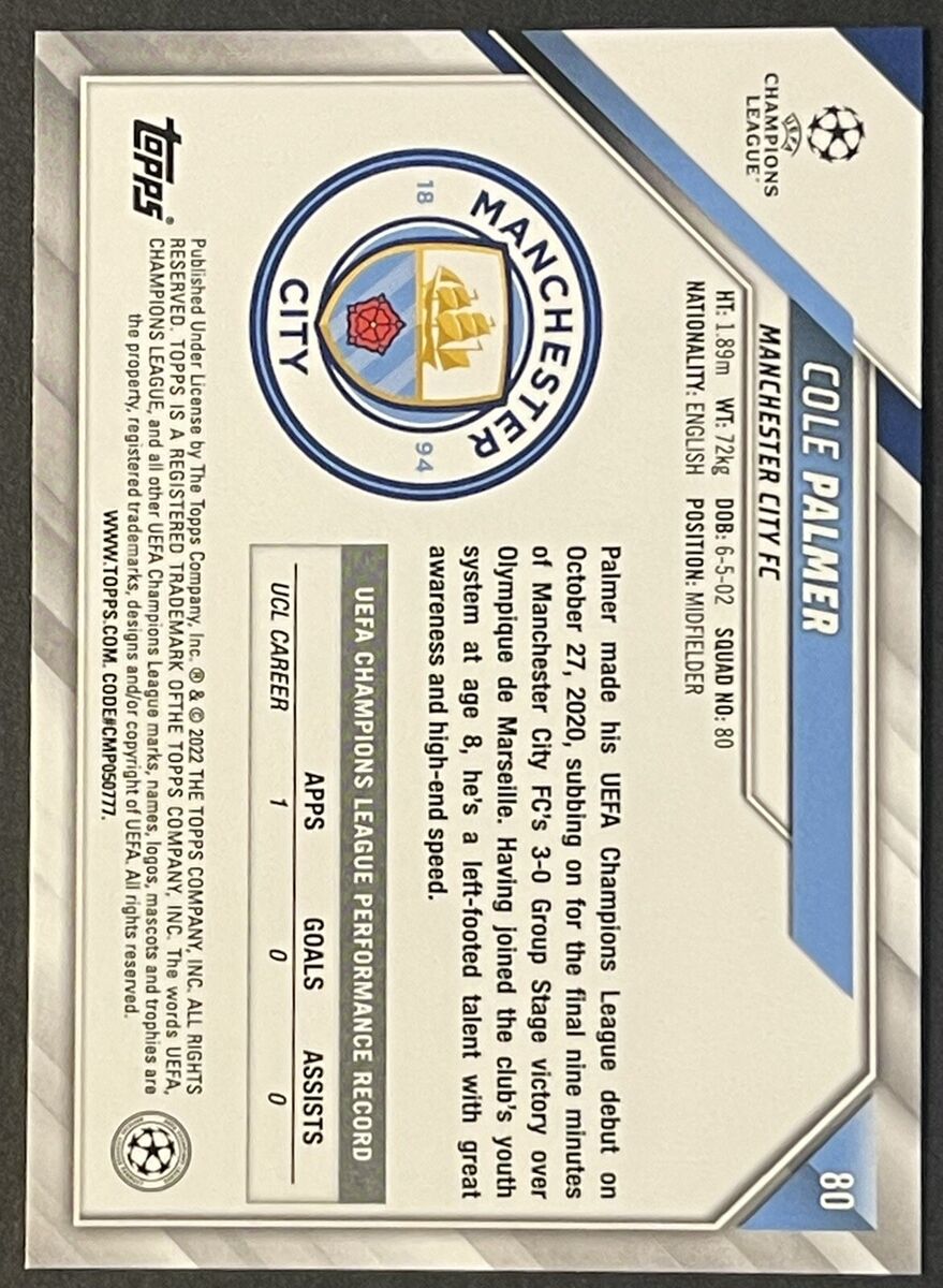2021-22 UEFA Champions League Base #80 Cole Palmer 2021-22 UEFA Champions League Base #80 Cole Palmer