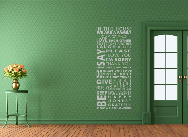 IN THIS HOUSE WE ARE A FAMILY Wall Quote Art Wall Stickers UK SH80 eBay