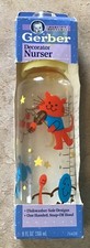 VTG 1991 Gerber Baby Bottle Decorated Plastic Nurser Feeding 8 oz Rubber Nipple