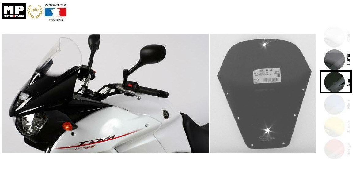 Bulle sport Yamaha TDM850 de 1996 1997 1998 1999 2000 2001 bulle noire moto
