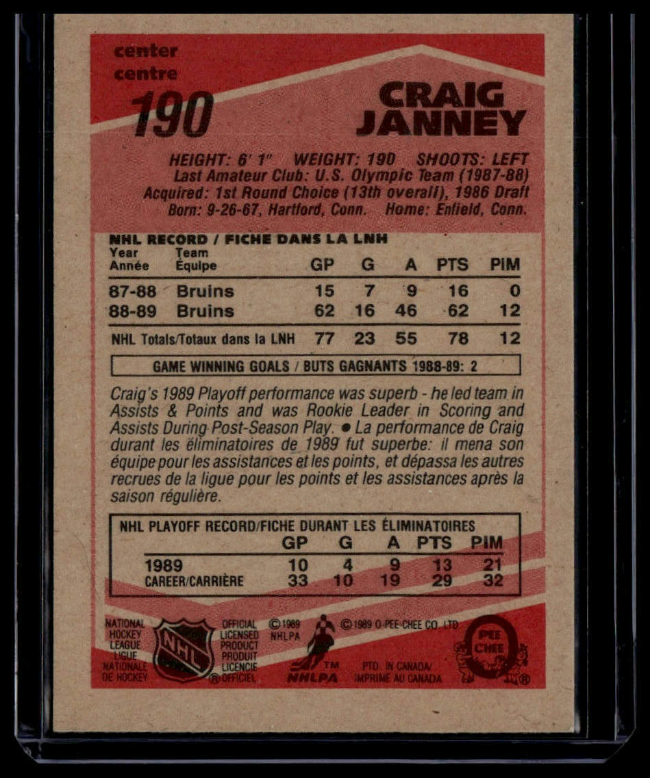 1989-90 O-Pee-Chee #190 Craig Janney | eBay