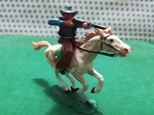 Cowboy On Horse Old Wild West - Elastolin 70 Mm.