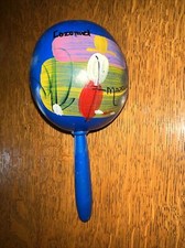 Cozumel, Mexico Maraca Hand Painted Percussion Instrument Blue