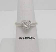 1/2CT Natural Diamond Heart Halo Engagement Wedding Bridal Ring 10K White Gold