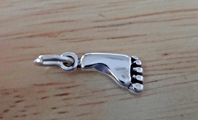 Sterling Silver TINY 13x6mm Bare Feet Foot Charm!