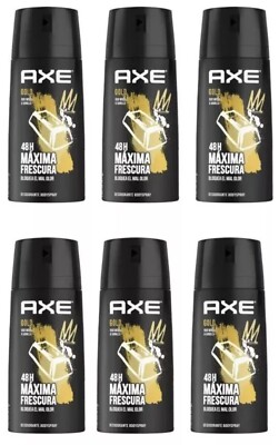 AXE Gold OUT WOOD & DARK VANILLA  48-Hour Fresh Deodorant Body Spray 150ml 6Pack