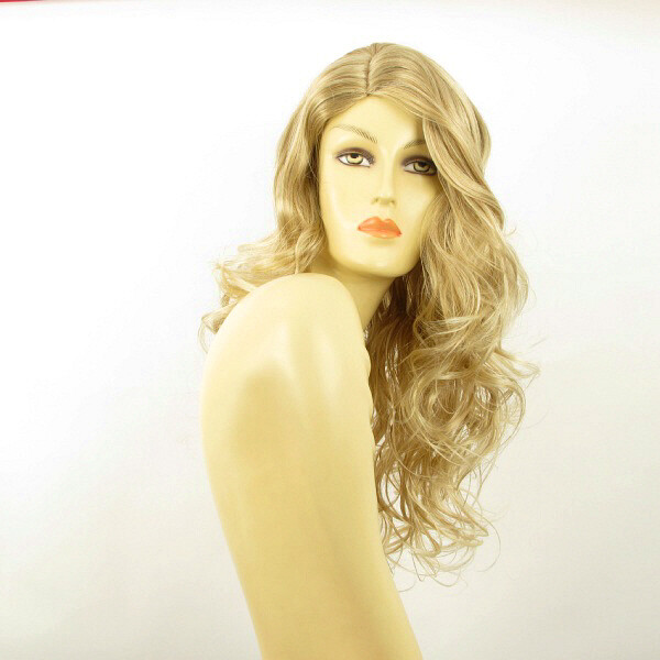 Perruque blonde longue bouclée méchée 15T613 PRISCA synthétique premium