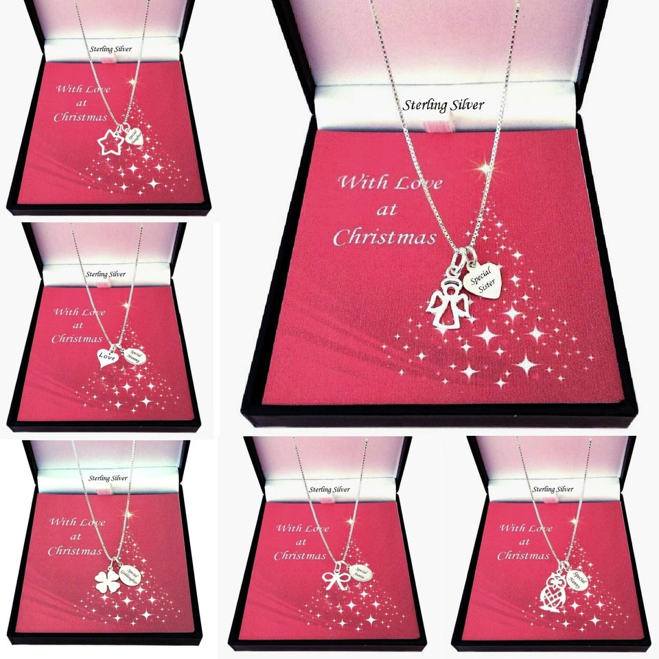 Weihnachtsketten, 925 Silber, Geschenk Für Schwester, Mama, Tochter, Nanny Etc