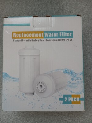 White Fluoride Water Filters 2 Pack Replacement  Compatible With Berkey PF-2
