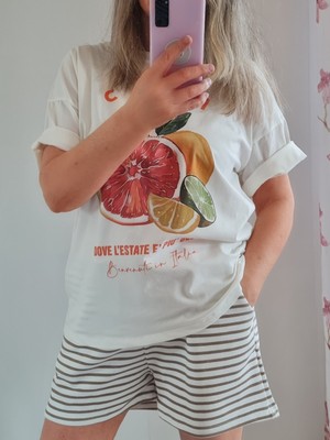 T-Shirt Print Obst lemon zitrone orange italymode