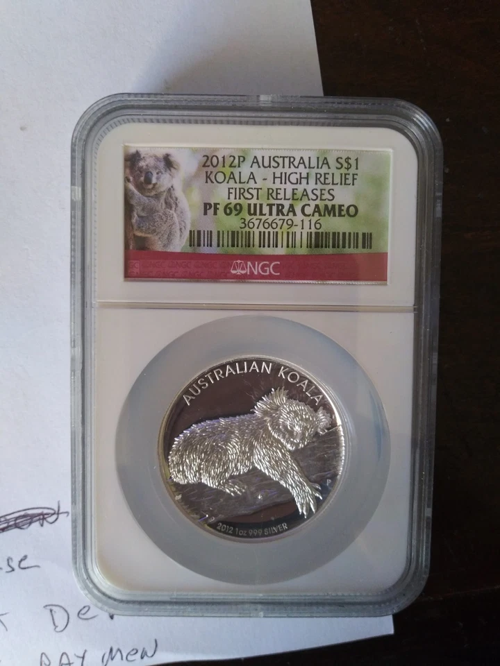 Australian Koala 1 Dollar 2012 P Koala - High first relief PF-69 Ultra cameo - Image 3 of 4