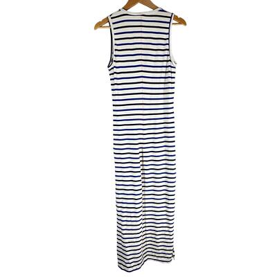 blue and white striped jersey maxi dress Sundry Stripe Side Split Tank Size 1 Small Silvia tcherassi