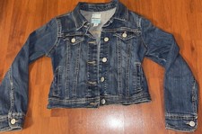 Cute Girls Old Navy Button Denim Jean Jacket Blue Size 8 M