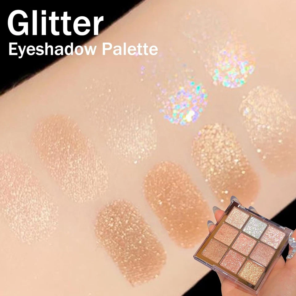 Sparkly 9 Colour Glitter Eyeshadow Palette - Image 3 of 4