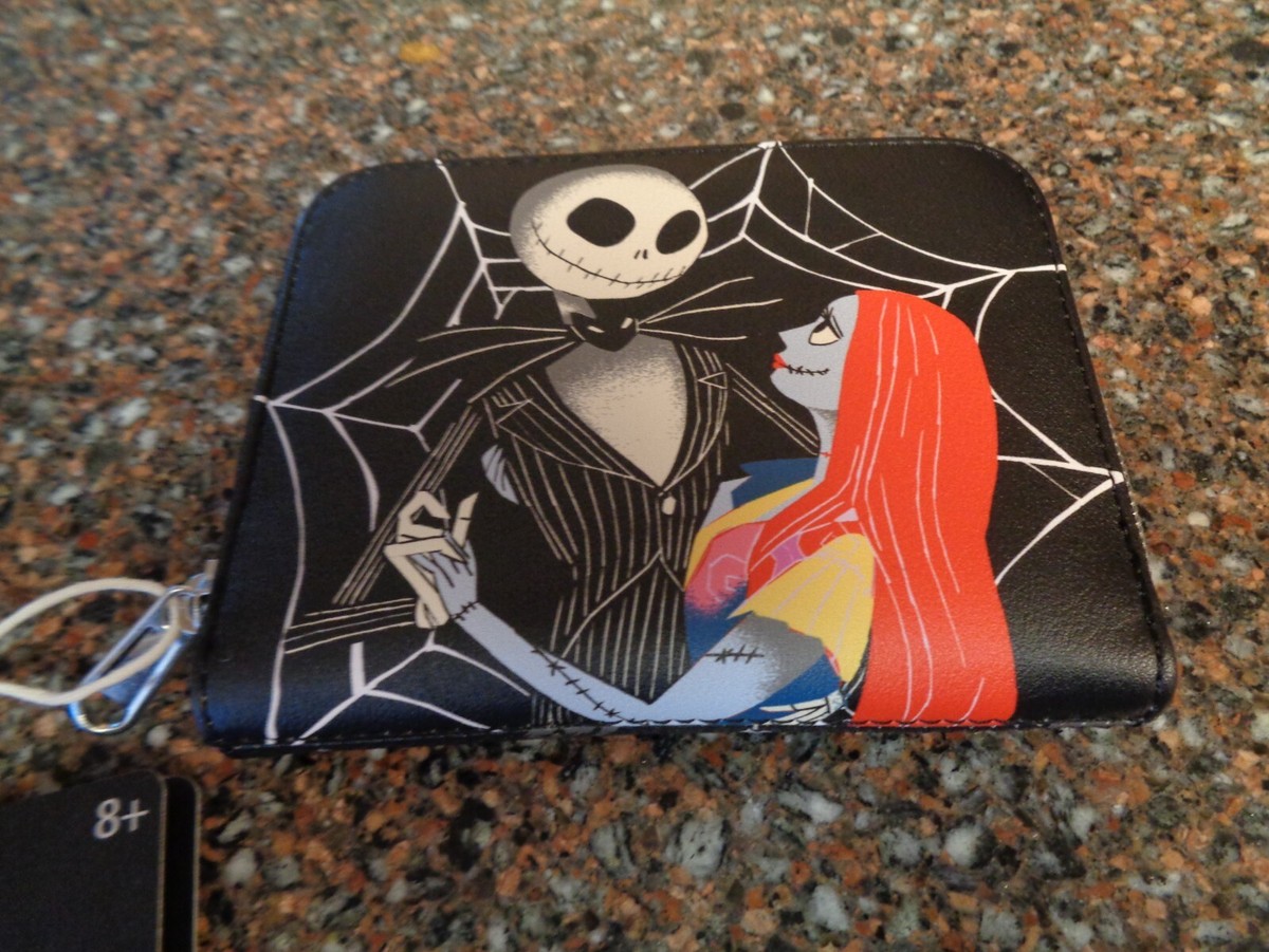 Nightmare Before Christmas Jack Sally Spiderweb Mini Zipper 