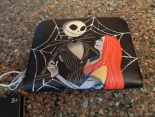 Nightmare Before Christmas Jack Sally Spiderweb Mini Zipper Wallet Loungefly NWT