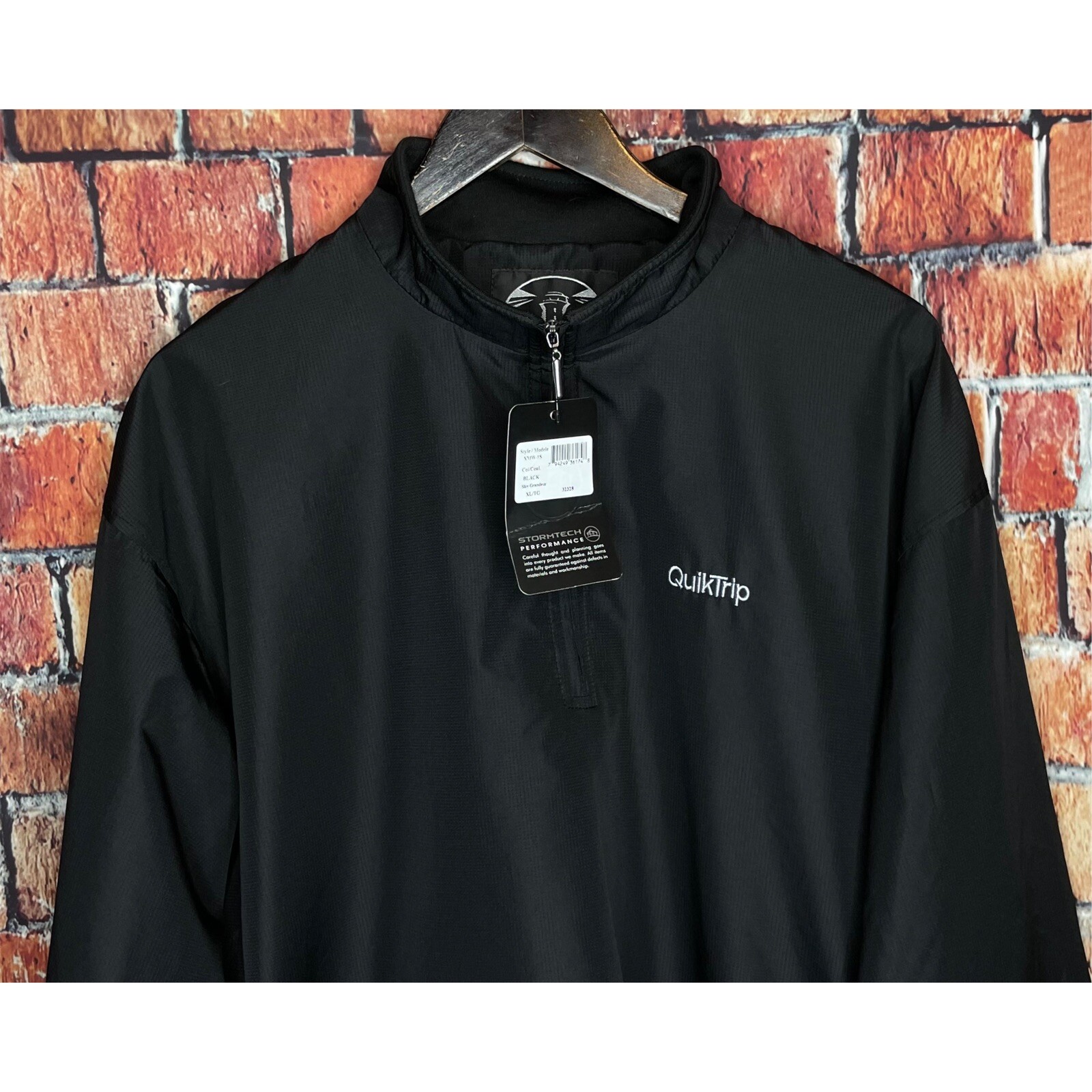 NWT QuikTrip QT Storm Tech Performance Black XL Rain Jacket 1/4 Zip Pullover eBay