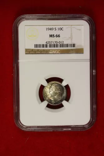 1949-S NGC MS66 ROOSEVELT DIME #E0964