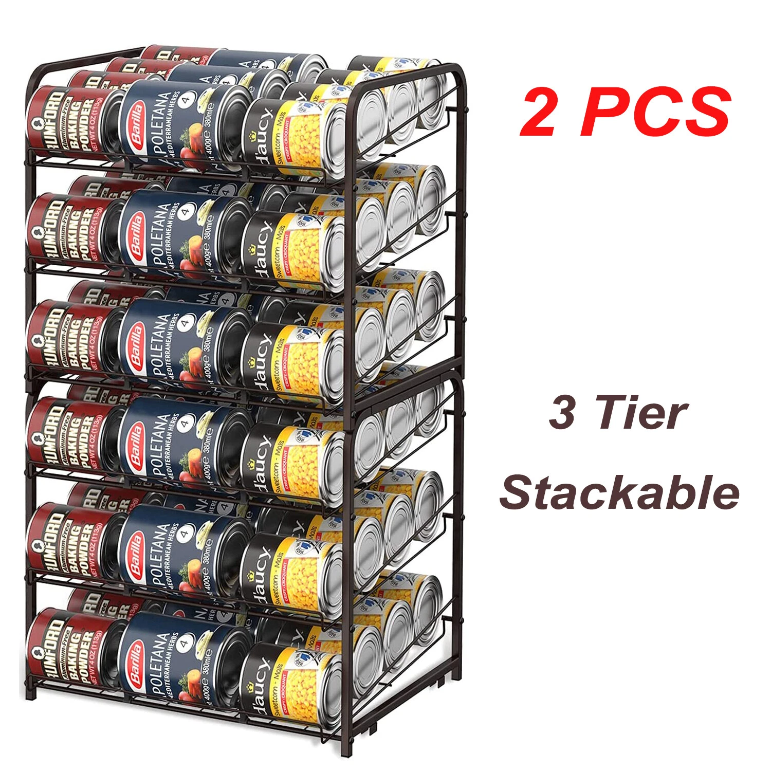 2 Pack Can Food Rack Holder Kitchen Pantry Organizer Soup Beer Soda Coke Storage
Opens in a new wind