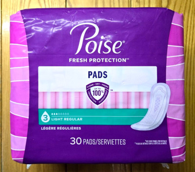 POISE PADS FRESH PROTECTION 3 LIGHT REGULAR 30 PADS