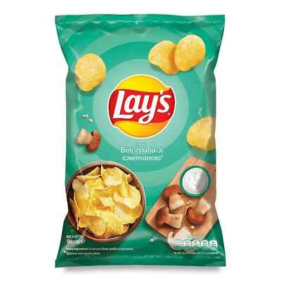 10 pack LAY'S potato chips 120 g with WHITE MUSHROOMS WITH CREAM flavor (1200 g)