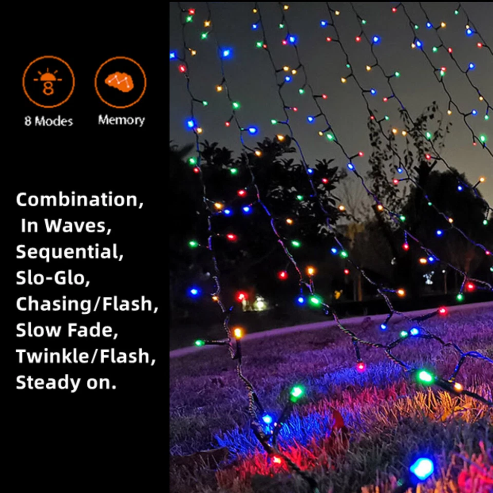 Outdoor Christmas Lights 100-1000 LED String Lights Outdoor & Indoor with Timer - Image 2 of 4