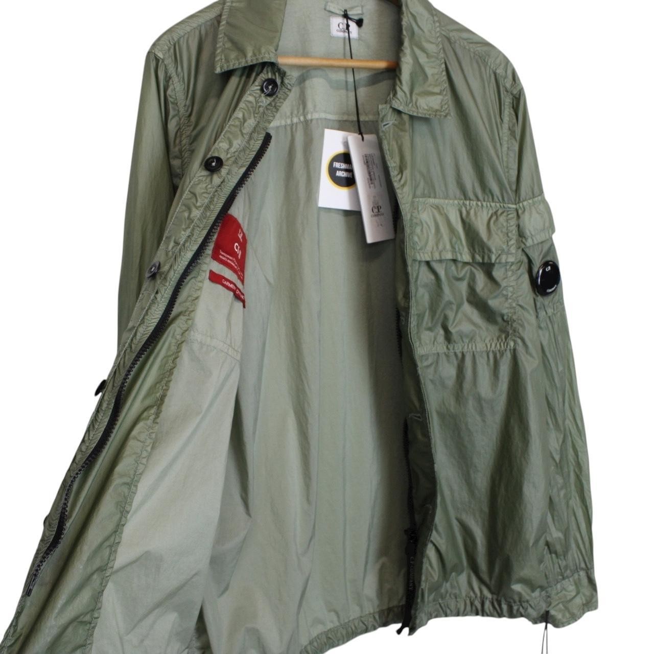 CP Company Green CS II Garment Dyed Full Zip Nylon Lens Overshirt image 6