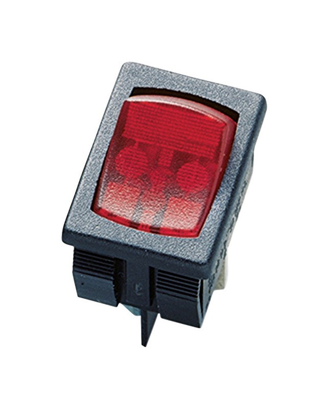 Gardner Bender GSW-48 SPST On/Off Red Illuminated Mini-Rocker Switch