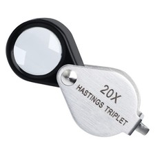 Mini Jewelers Loupe Magnifier 20X Hastings Triplet Loupe with 12mm Triplet Le...