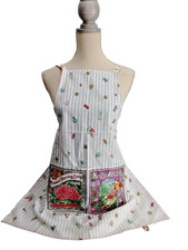 Unbranded Garden Apron Seed Packet Pockets Bees Vegetables Full Bib