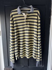 Gants Long Sleeve Shirt Size XL Yellow And Grey Stripes Minor Imperfections