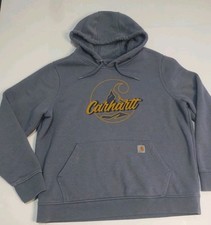 CARHARTT Women  s Fleece Pullover Hoodie Sweatshirt XL Blue