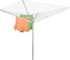17120-1 Rotary Outdoor Umbrella Drying Rack Aluminum Arms & Steel Post 12-Lines