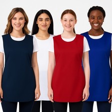 Ladies Tabard Apron Workwear Cleaning Housekeeping Kitchen Uniform Plus Size