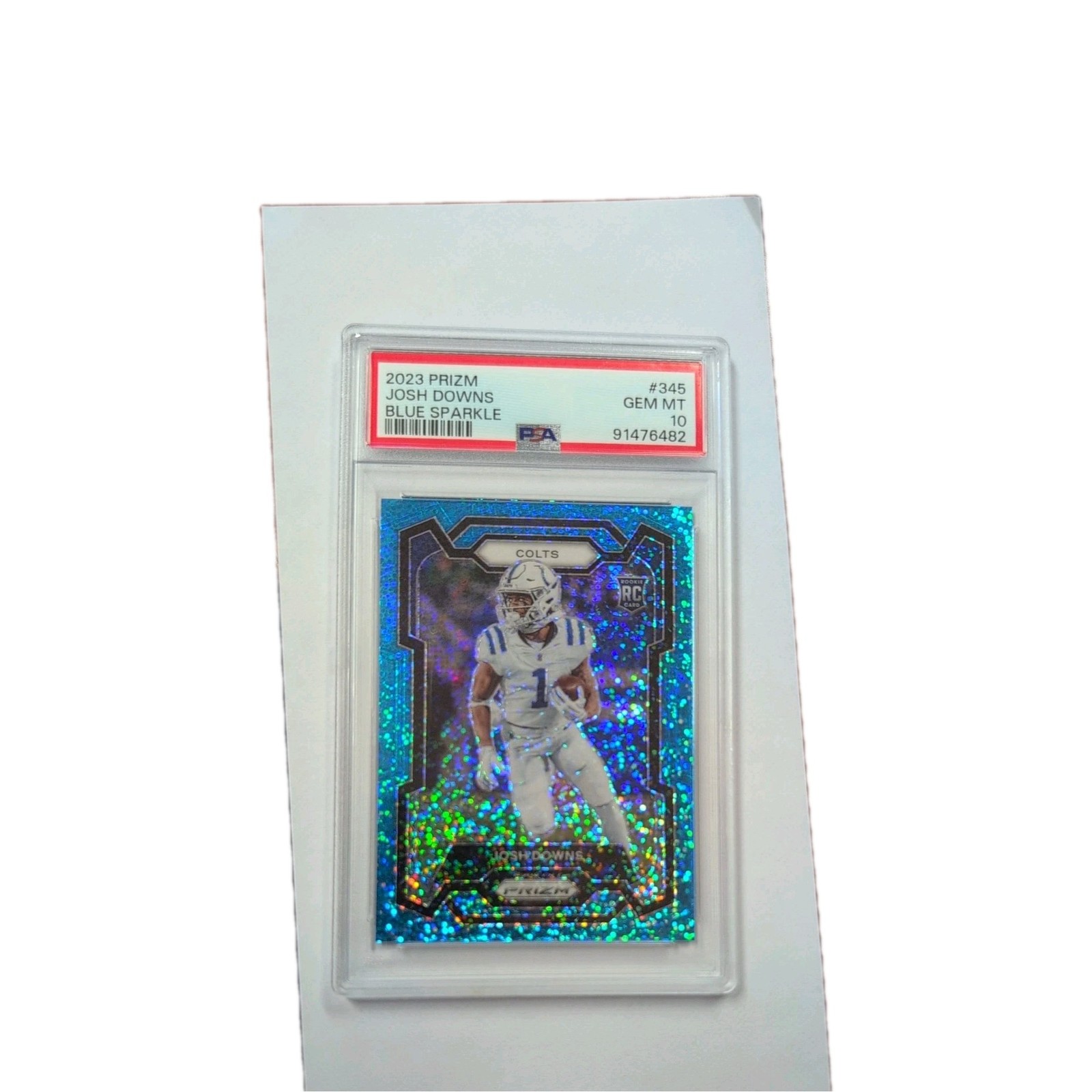 2023 Panini Prizm - Rookies Josh Downs #345 Blue Sparkle Prizm /96 (RC)