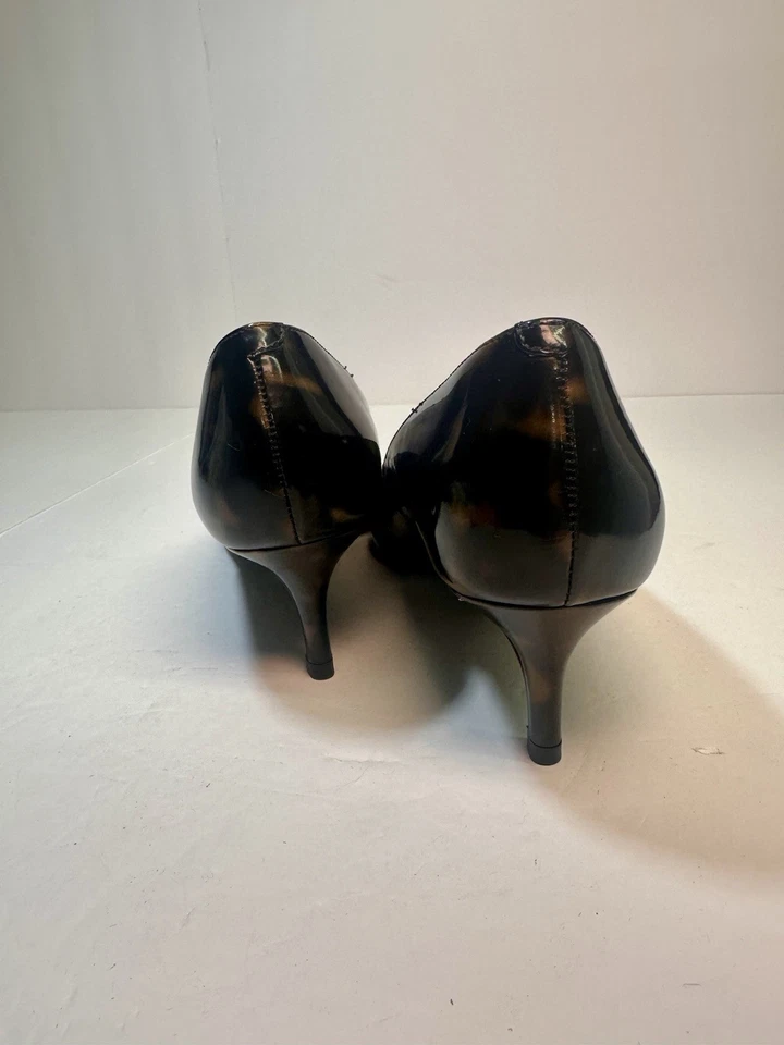 Zapatos de salón Talbots talla 8,5 M marrón estampado de caparazón de tortuga tacones de cuero superior Foto 4 de 4