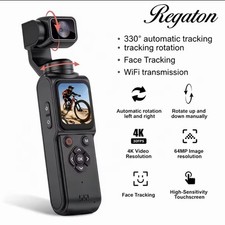 Regaton 4k Action Camera With 330 Degree Face Tracking Gimbal Stabilizer