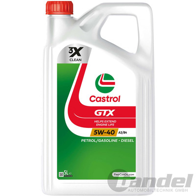 5 LITER CASTROL GTX 10W-40 A3/B4 MOTORÖL passend für VW 501.01 505.00